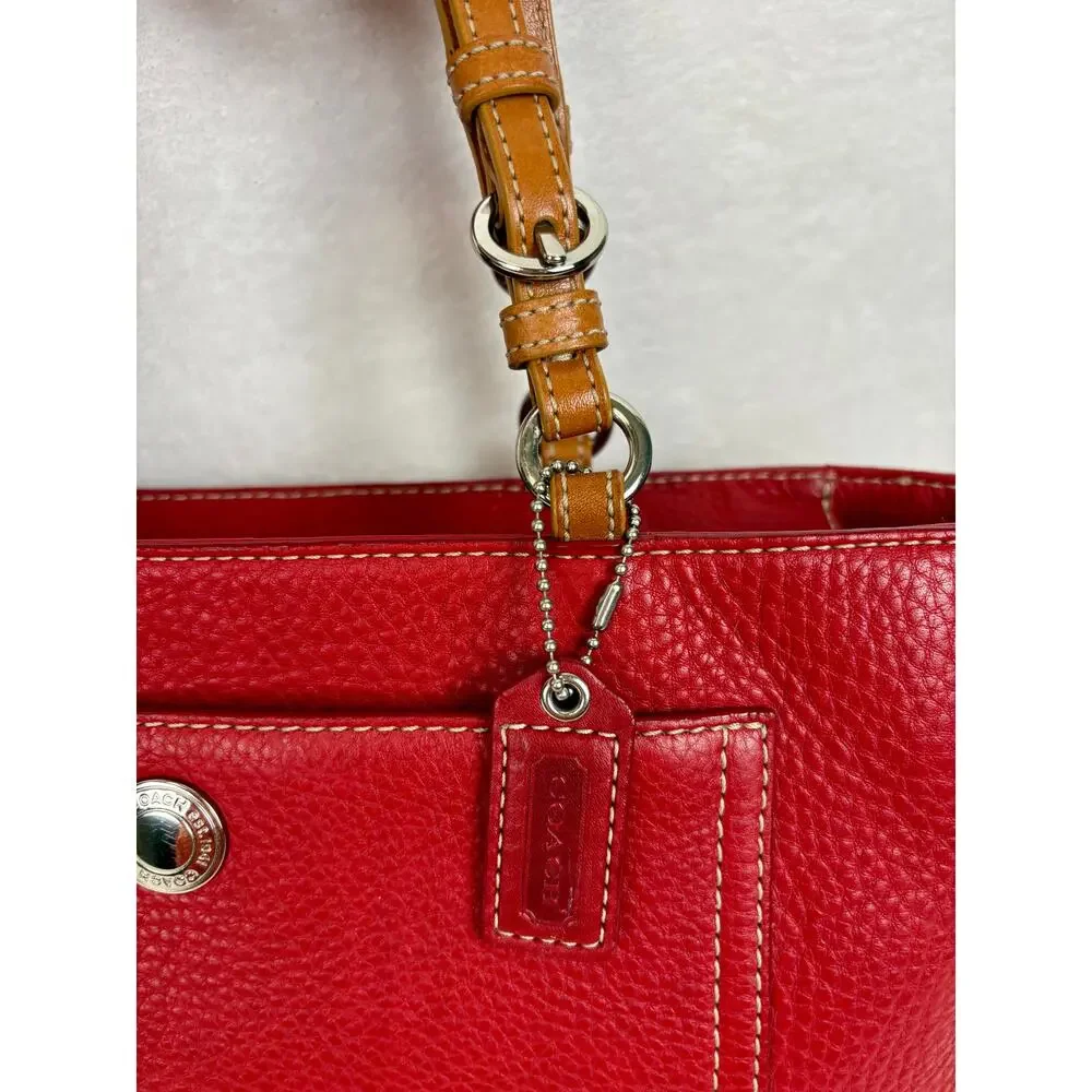 Coach Y2K Chelsea Red Pebbled Leather Shoulder Tote